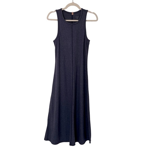 Lunya Restore Fitted Dress Heather Deep Blue Medium NWOT Lounge Casual Minimal - Picture 1 of 5